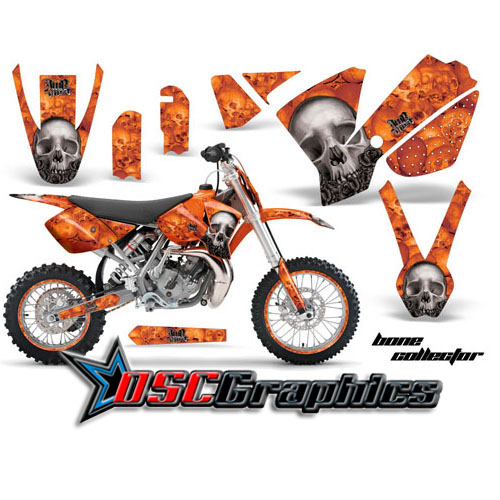 2009-2011 KTM SX 65 Dirt Bike Orange Bone Collector Sticker Kit