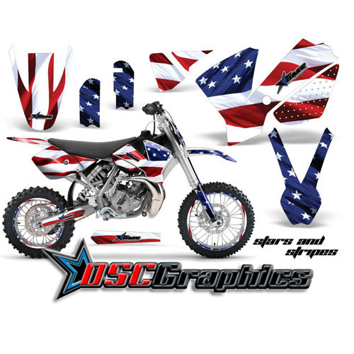 2002-2008 KTM SX 65 Dirt Bike Stars And Stripes Sticker Kit