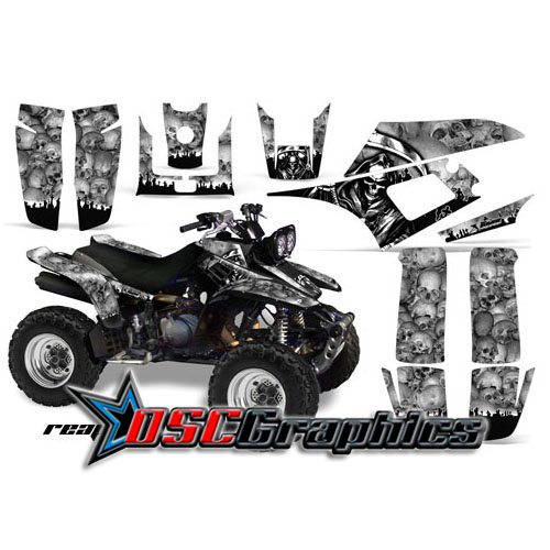 Yamaha Banshee Warrior 350 Quad Gray Reaper Vinyl Graphic Kit