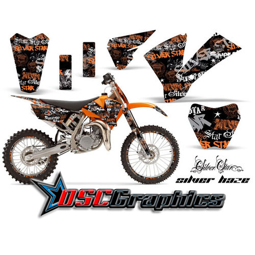 2004-2005 KTM SX 85 Motocross Orange Silver Haze Vinyl Sticker Kit