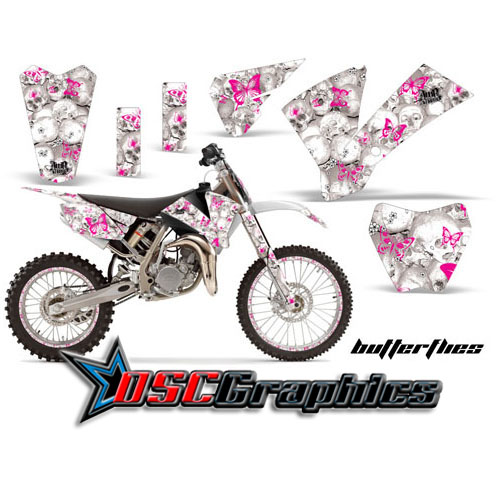 KTM SX 85 Motocross Pink Butterflies Vinyl Sticker Kit Fits 2004-2005