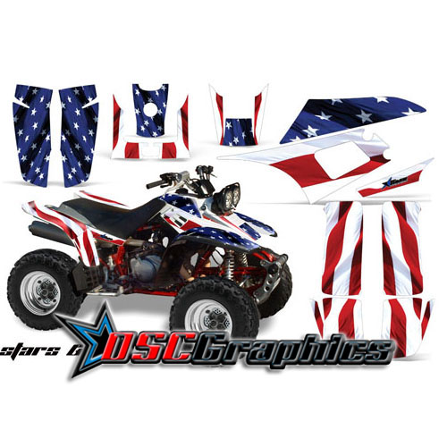 Quad Stars And Stripes Vinyl Graphic Kit Fits Yamaha Banshee Warrior 350