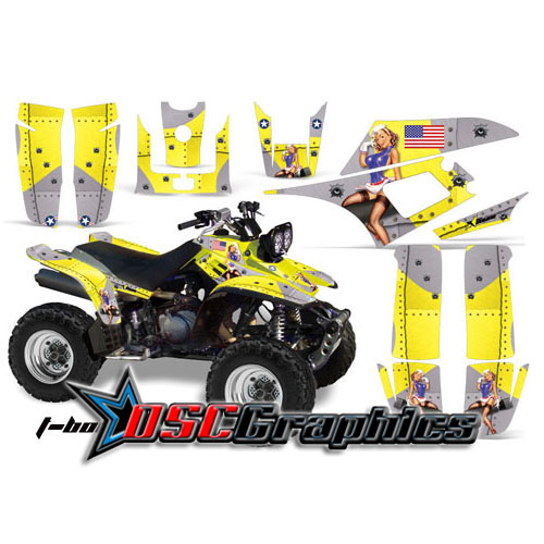 Quad Yellow T-bomber Vinyl Graphic Kit Fits Yamaha Banshee Warrior 350