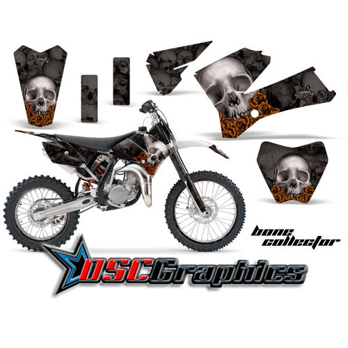 KTM SX 85 Dirt Bike Black Bone Collector Graphic Sticker Kit Fits 2006-2011