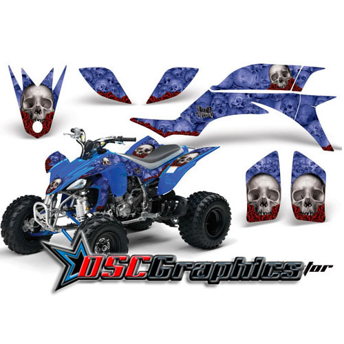 2004-2008 Yamaha Banshee YFZ450 Four Wheeler Blue Bone Collector Sticker Kit