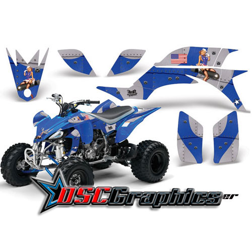 2004-2008 Yamaha Banshee YFZ450 Four Wheeler Blue T-bomber Sticker Kit