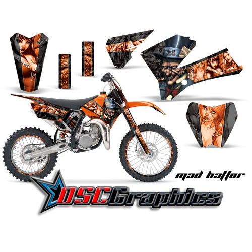 2006-2011 KTM SX 85 Dirt Bike Orange Mad Hatter Graphic Sticker Kit