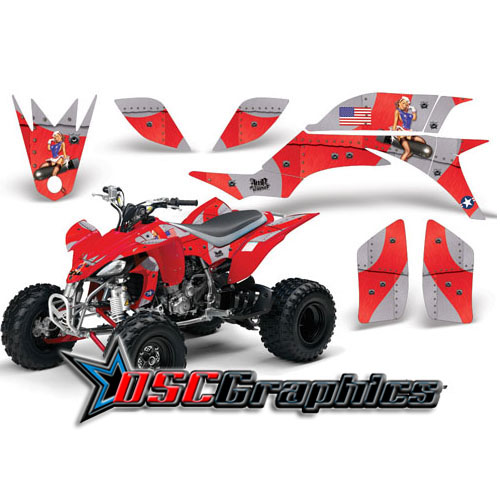 2004-2008 Yamaha Banshee YFZ450 Four Wheeler Red T-bomber Sticker Kit