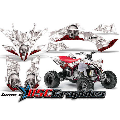 2009-2010 Yamaha Banshee YFZ450 ATV Graphic White Bone Collector Sticker Kit