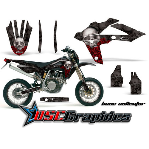 2006-2011 Husqvarna WR 510 Motocross Black Bone Collector Graphic Sticker Kit