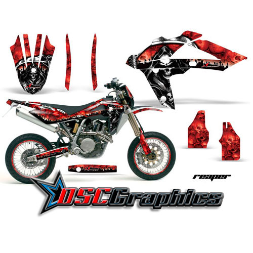 2006-2011 Husqvarna WR 510 Motocross Red Reaper Graphic Sticker Kit