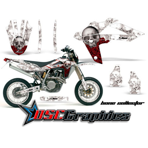 Husqvarna TXC Motocross White Bone Collector Graphic Sticker Kit Fits 2006-2011