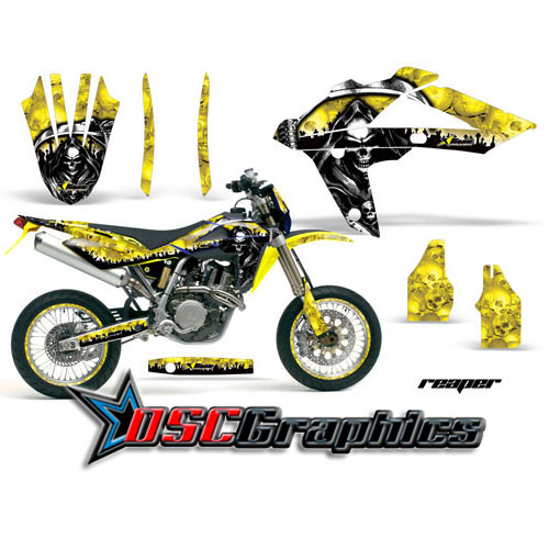 2006-2011 Husqvarna WR 510 Motocross Yellow Reaper Graphic Sticker Kit