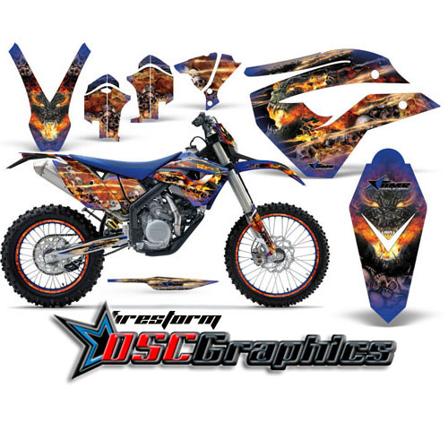 2009-2011 Husaberg FE 390 Dirt Bike Blue Firestorm Vinyl Kit