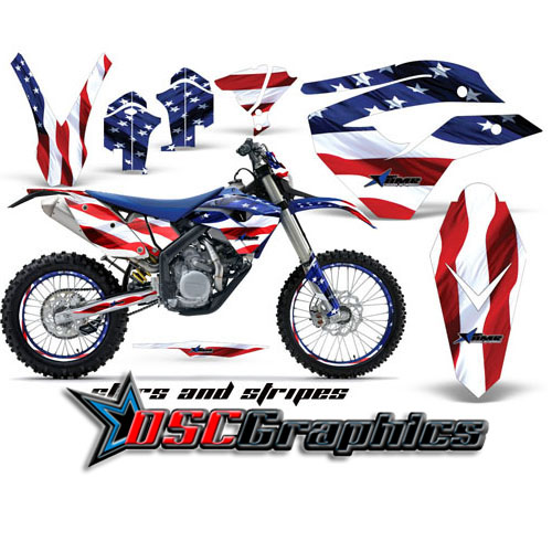 Husaberg FE 570 Dirt Bike Stars And Stripes Vinyl Kit Fits 2009-2011