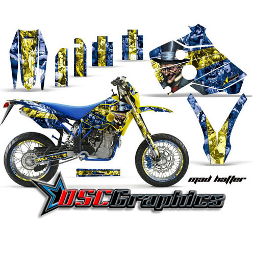 2001-2005 Husaberg FS 650 Motocross Blue Mad Hatter Vinyl Kit