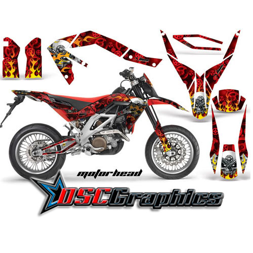 Aprilia SXV 450 2006-2011 Dirt Bike Red Mptprhead Sticker Kit