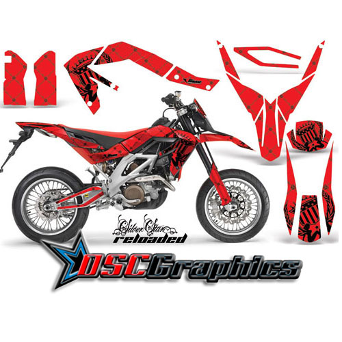 Aprilia SXV 450 2006-2011 Dirt Bike Red Reloaded Sticker Kit