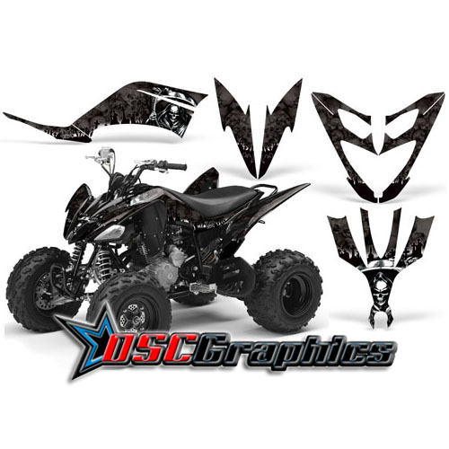 Yamaha Banshee Raptor All Years ATV Black Reaper Sticker Kit