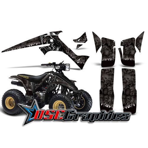 All Years Suzuki LT230 ATV Black Reaper Sticker Kit