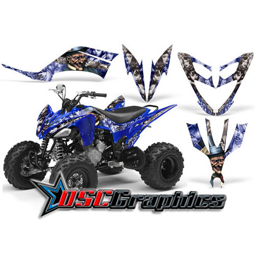 Yamaha Banshee Raptor All Years ATV Blue Mad Hatter Sticker Kit