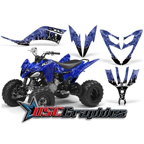 All Years Yamaha Banshee Raptor ATV Blue Reaper Sticker Kit