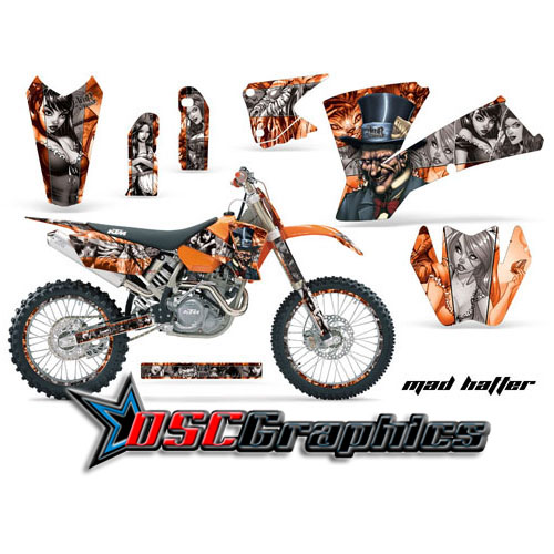 KTM C1 SX 2001-2004 Dirt Bike Orange Mad Hatter Sticker Kit