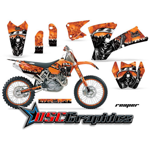 2001-2004 KTM C1 SX Dirt Bike Orange Reaper Sticker Kit