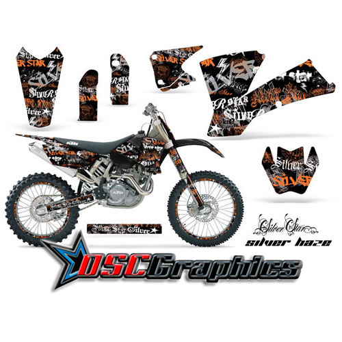 KTM C1 SX 2001-2004 Dirt Bike Orange Silver Haze Sticker Kit