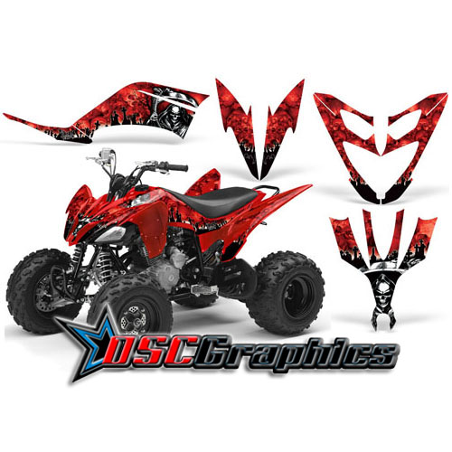 Yamaha Banshee Raptor ATV Red Reaper Sticker Kit Fits All Years