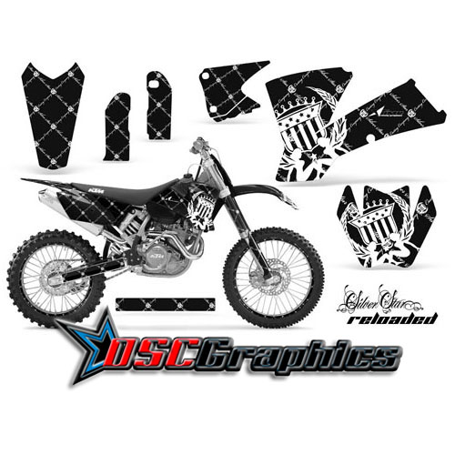 KTM C1 SX Dirt Bike White Reloaded Sticker Kit Fits 2001-2004