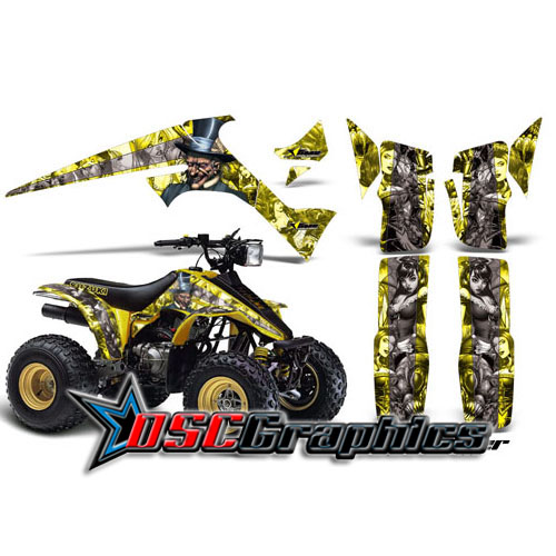 All Years Suzuki LT230R Four Wheeler Yellow Reaper Sticker Kit