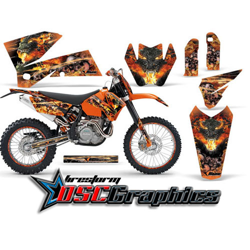 KTM C4 SX Motocross Orange Firestorm Vinyl Kit Fits 2005-2006