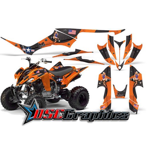 All Years Yamaha Banshee Raptor 350 Four Wheeler Orange T-bomber Vinyl Kit