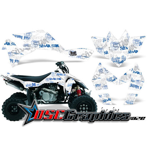 Suzuki LTR450 2005-2007 ATV White Silver Haze Graphic Sticker Kit