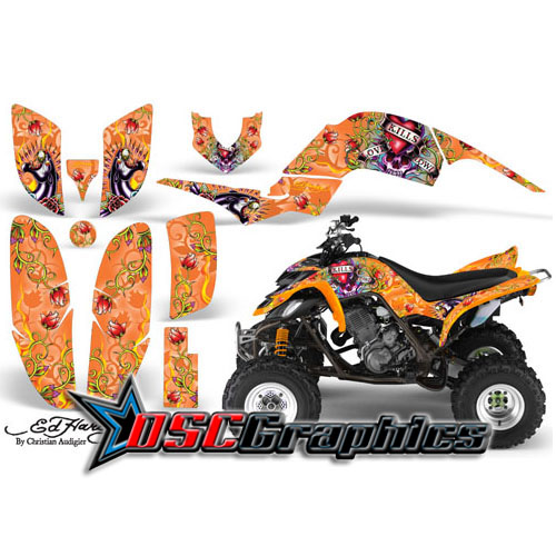 Yamaha Banshee Raptor 660 Quad Orange Love Kills Graphic Sticker Kit Fits All Years