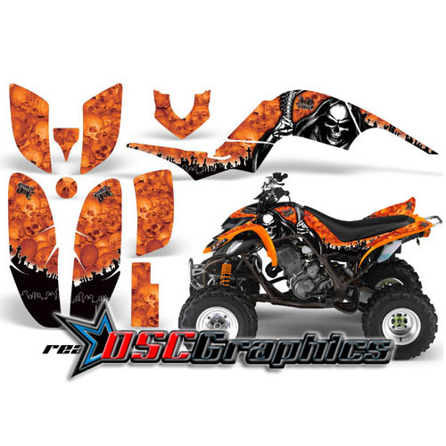 Yamaha Banshee Raptor 660 All Years Quad Orange Reaper Graphic Sticker Kit