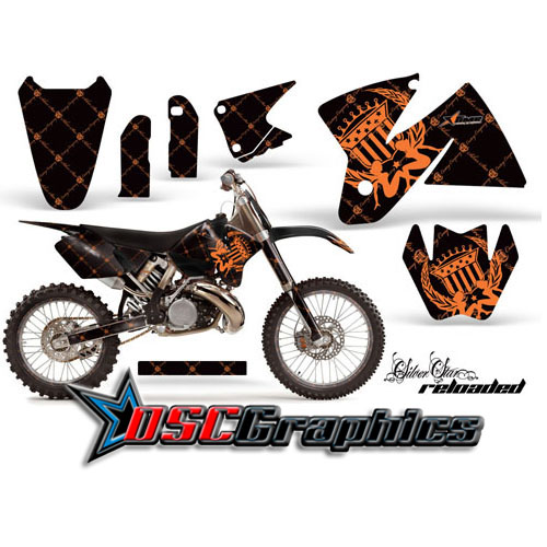 KTM C2 SX 300 Dirt Bike Orange Reloaded Graphic Sticker Kit Fits 1998-2000