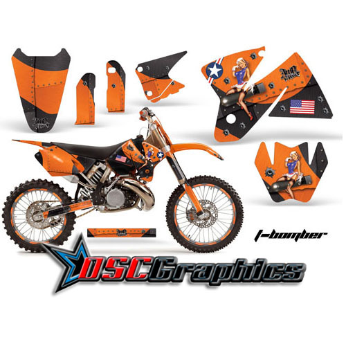 KTM C2 SX 300 1998-2000 Dirt Bike Orange T-bomber Graphic Sticker Kit