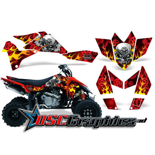 Suzuki LTR450 2008-2011 ATV Red Motorhead Graphic Sticker Kit