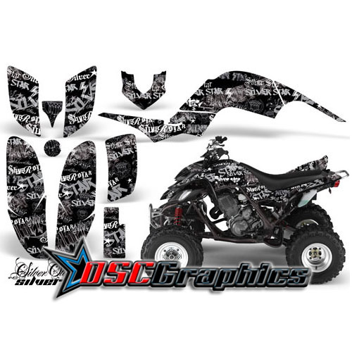 Yamaha Banshee Raptor 660 Quad Silver Silver Haze Graphic Sticker Kit Fits All Years