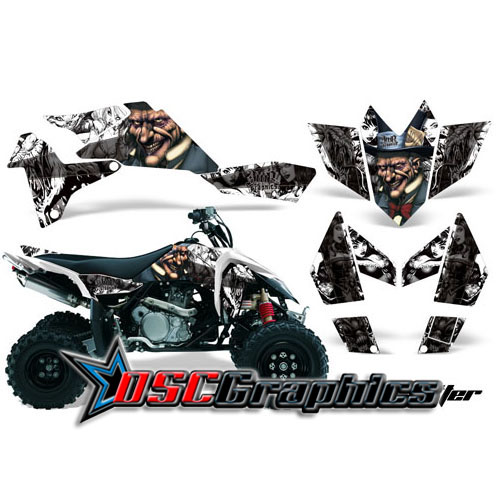 Suzuki LTR450 ATV White Mad Hatter Graphic Sticker Kit Fits 2005-2007