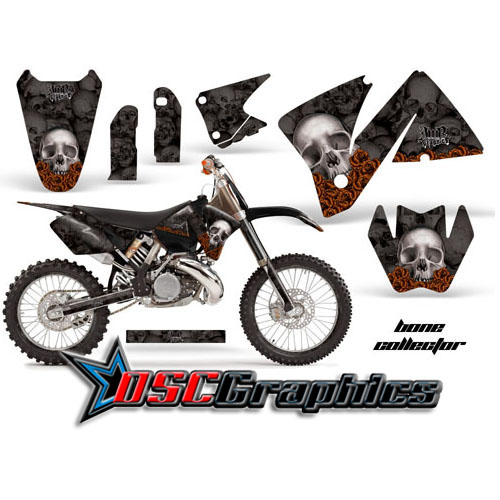 KTM C3 MXC 450 2001-2002 Motorcross Black Bone Collector Vinly Graphic Kit