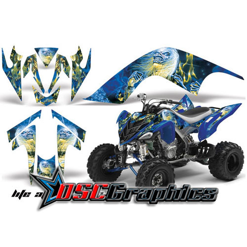 All Years Yamaha Banshee Raptor 700 ATV Blue Life After Death Vinyl Graphic Kit