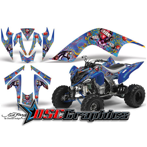 Yamaha Banshee Raptor 700 ATV Blue Love Kills Vinyl Graphic Kit Fits All Years