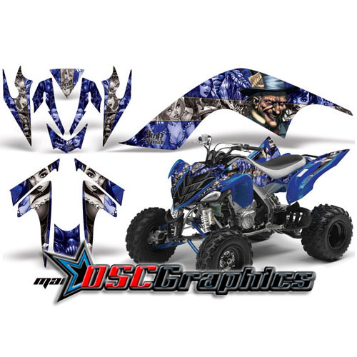 Yamaha Banshee Raptor 700 All Years ATV Blue Mad Hatter Vinyl Graphic Kit