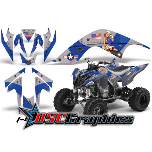 All Years Yamaha Banshee Raptor 700 ATV Blue T-bomber Vinyl Graphic Kit