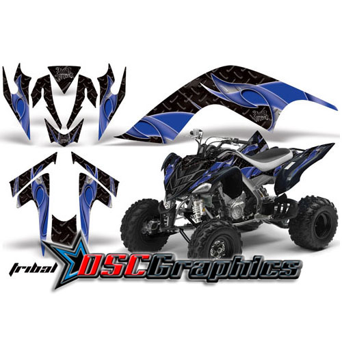 Yamaha Banshee Raptor 700 ATV Blue Tribal Flames Vinyl Graphic Kit Fits All Years