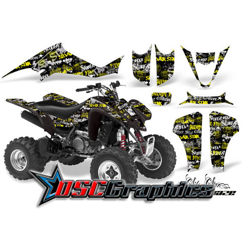 Suzuki LTZ400 2004-2008 Four Wheeler Black Silver Haze Sticker Kit