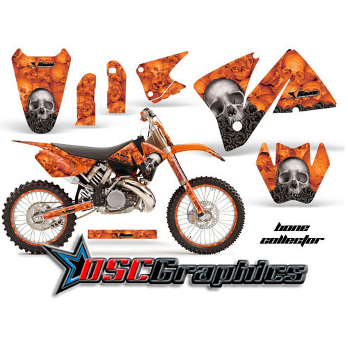 KTM C3 MXC 350 2001-2002 Motorcross Orange Bone Collector Vinly Graphic Kit